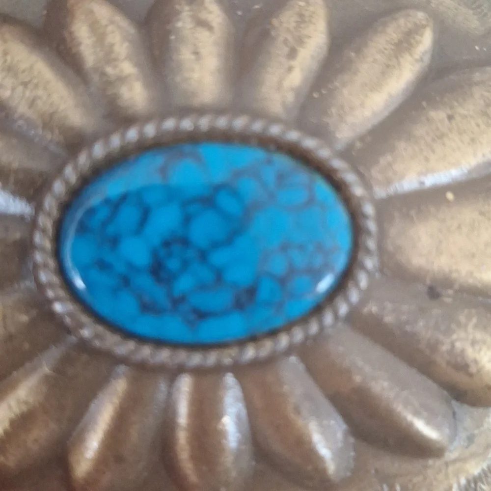 Gold and Blue Floral Accent Decor Piece